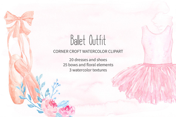Ballet Shoes and Ballet Dress Clipar in Illustrations - product preview 4