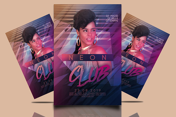 Neon Club Party Flyer in Flyer Templates - product preview 1