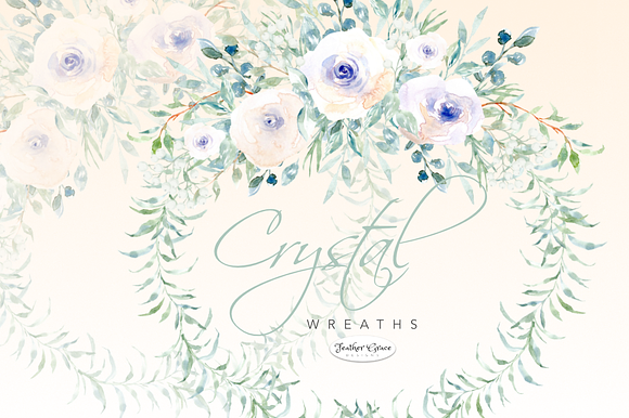 White Watercolor Florals & Bouqets in Illustrations - product preview 8