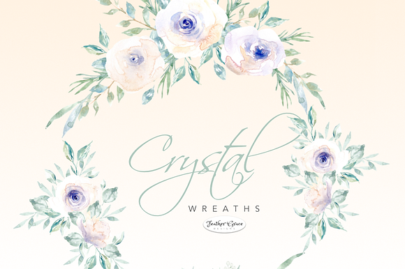 White Watercolor Florals & Bouqets in Illustrations - product preview 10