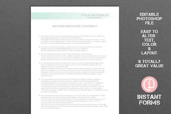 Second Shooter Photography Contract