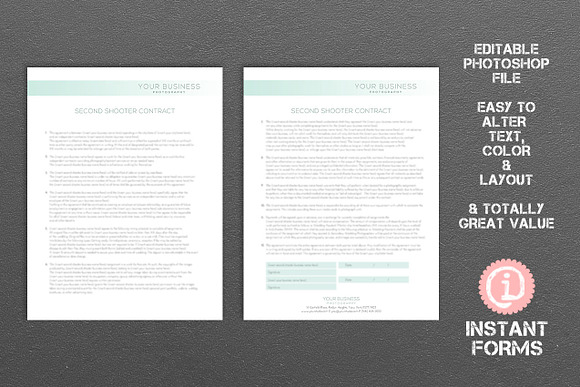 Second Shooter Photography Contract in Stationery Templates - product preview 2