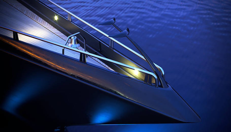 mega yacht complete day and night in Vehicles - product preview 8