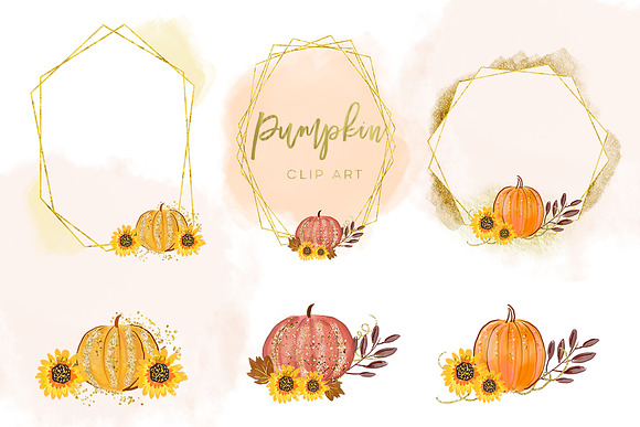 Pumpkins Watercolor Collection in Illustrations - product preview 2