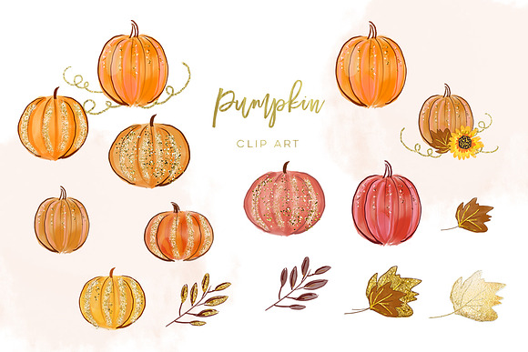 Pumpkins Watercolor Collection in Illustrations - product preview 5