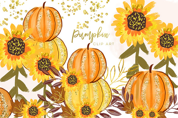 Pumpkins Watercolor Collection in Illustrations - product preview 9