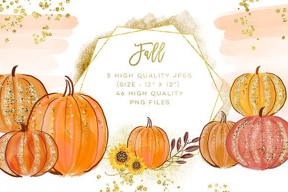 Pumpkins Watercolor Collection in Illustrations - product preview 15