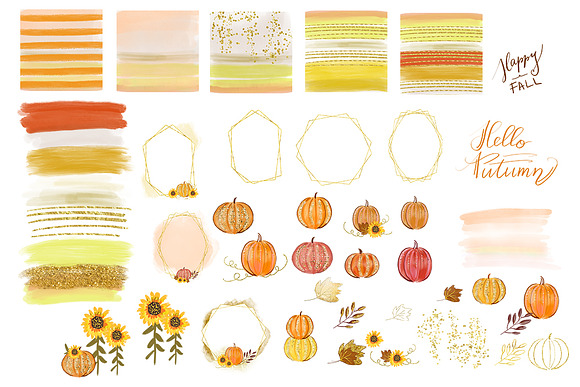 Pumpkins Watercolor Collection in Illustrations - product preview 16