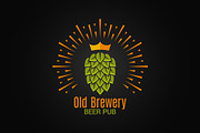 Brewery logo with hop and crown