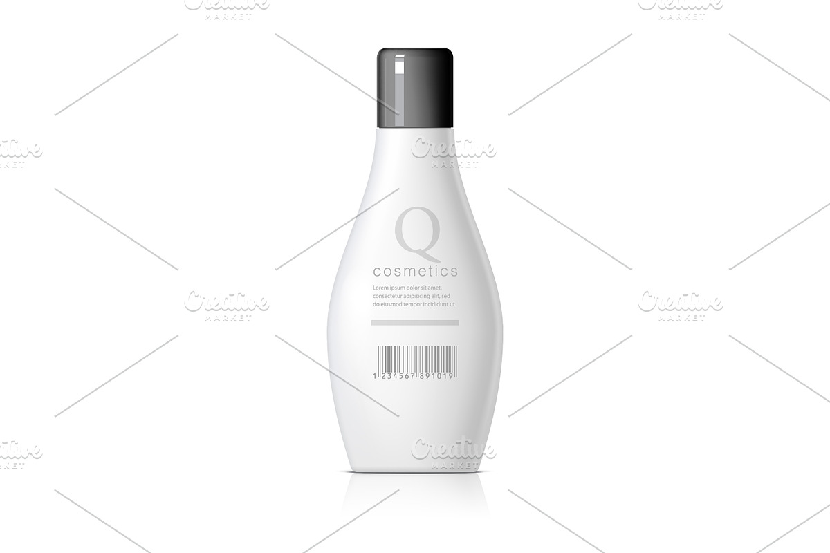 Realistic cosmetic bottle on a white in Product Mockups - product preview 8