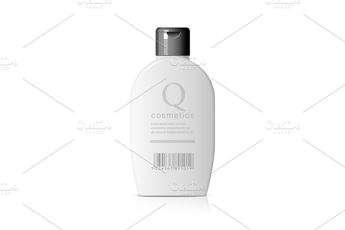 Realistic cosmetic bottle on a white in Product Mockups - product preview 8