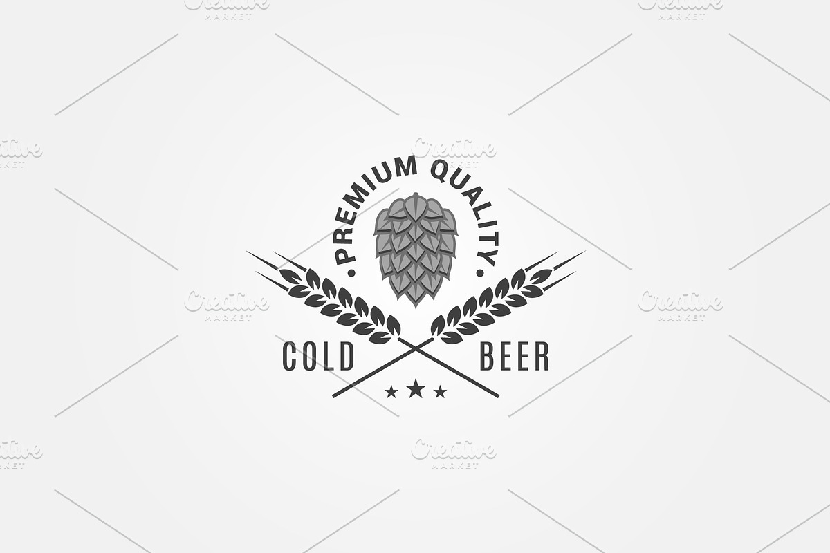 Beer logo with hops in Illustrations - product preview 8