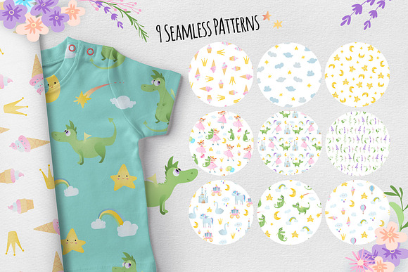 Princess and Dragons. Set for a girl in Illustrations - product preview 4