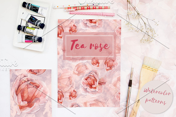Tea rose patterns set