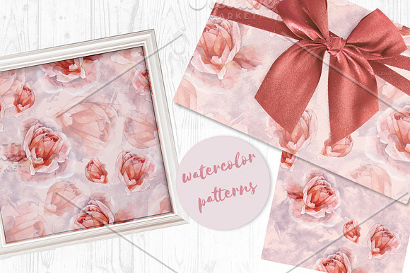 Tea rose patterns set in Patterns - product preview 2