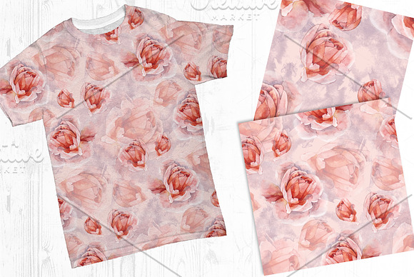 Tea rose patterns set in Patterns - product preview 5