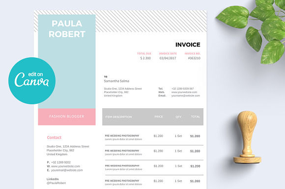 CANVA Invoice in Stationery Templates - product preview 2