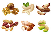 Cartoon Healthy Nuts Set