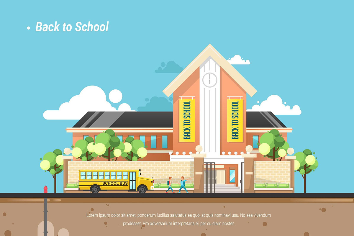 Back to School-Landscape & Building in Illustrations - product preview 8