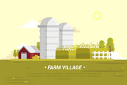 Farm Village - Vector Landscape