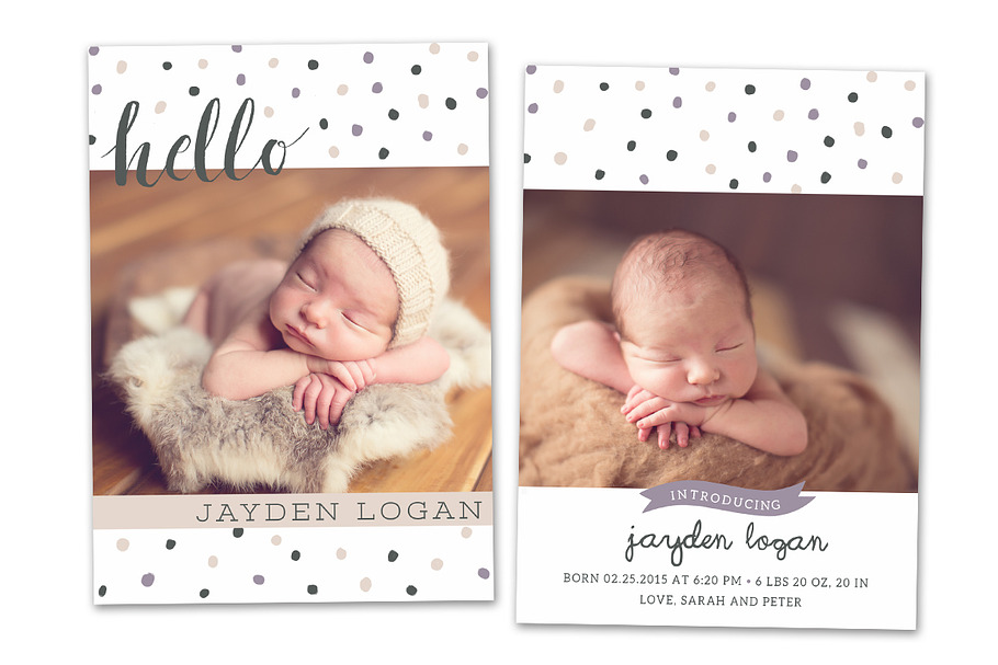 Birth Announcement Template CB041 in Card Templates - product preview 8