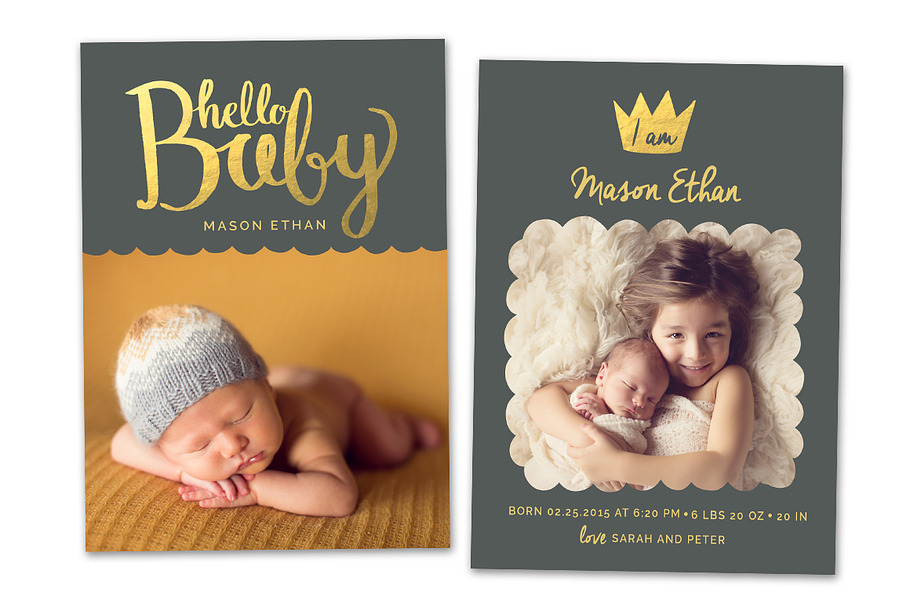 Birth Announcement Template CB042 in Card Templates - product preview 8