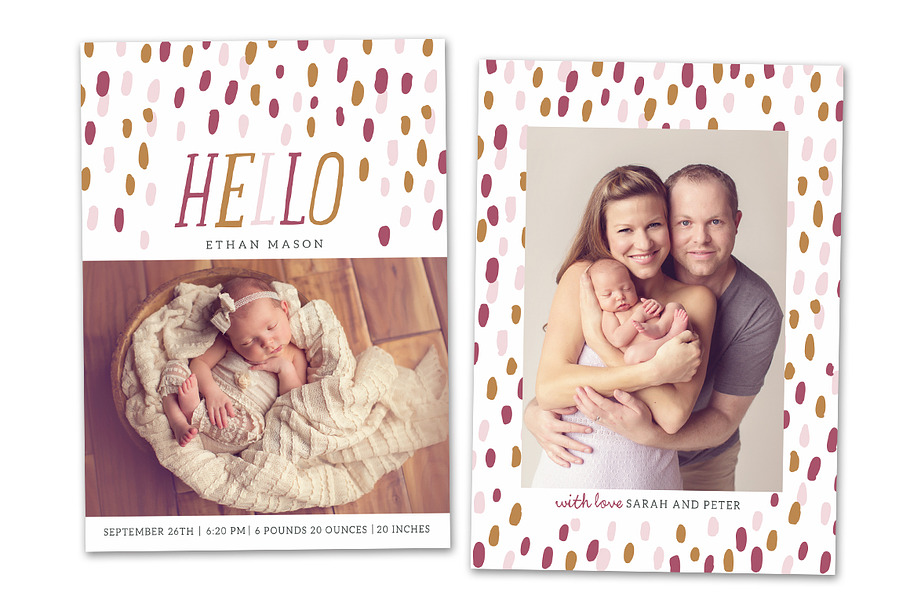 Birth Announcement Template CB043 in Card Templates - product preview 8