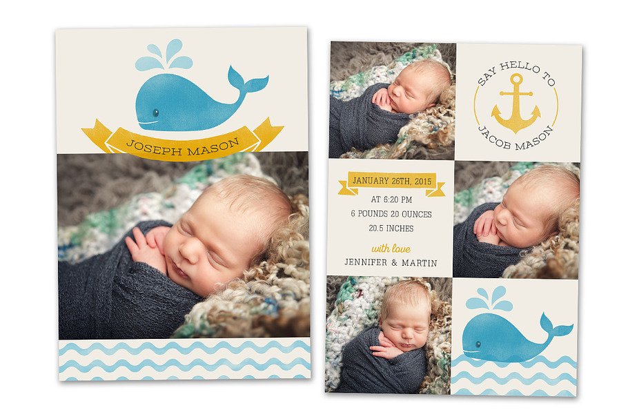 Birth Announcement Template CB045 in Card Templates - product preview 8