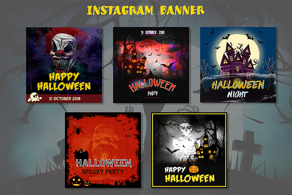 10 Halloween Banner Set  in Instagram Templates - product preview 1