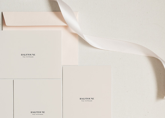 Pale Pink & Grey Card Set Mockup in Graphics - product preview 1