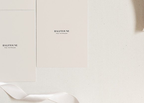 Pale Pink & Grey Card Set Mockup in Graphics - product preview 2