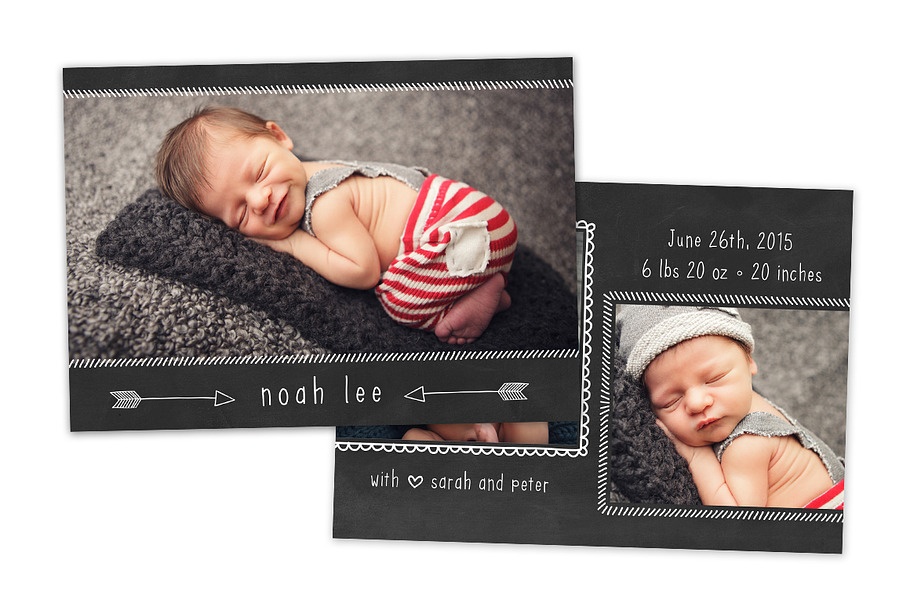 Birth Announcement Template CB052 in Card Templates - product preview 8