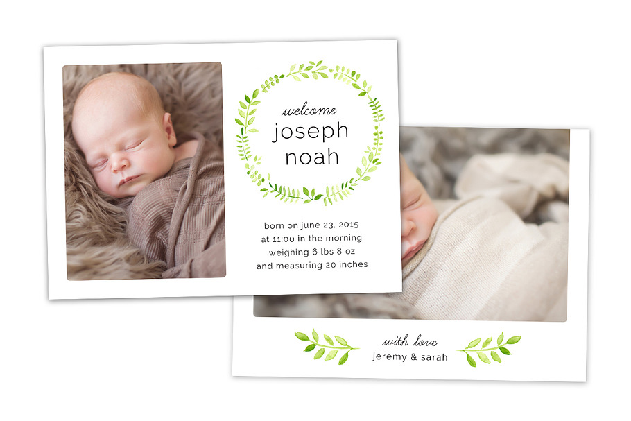 Birth Announcement Template CB055 in Card Templates - product preview 8