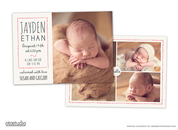 Birth Announcement Template CB057 in Card Templates - product preview 1