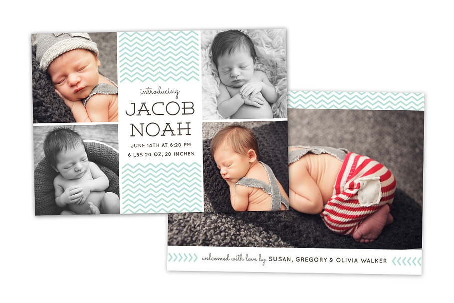 Birth Announcement Template CB063 in Card Templates - product preview 8