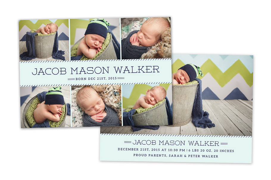 Birth Announcement Template CB065 in Card Templates - product preview 8