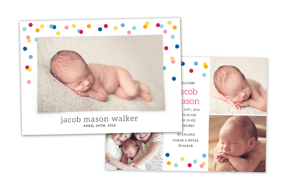 Birth Announcement Template CB067 in Card Templates - product preview 8