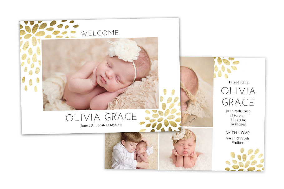 Birth Announcement Template CB071 in Card Templates - product preview 8