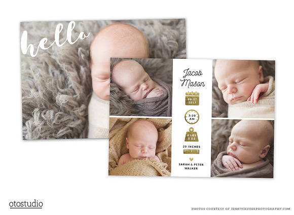 Birth Announcement Template CB072 in Card Templates - product preview 1