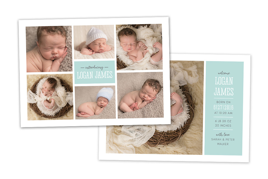 Birth Announcement Template CB075 in Card Templates - product preview 8