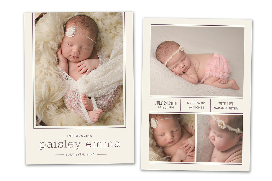 Birth Announcement Template CB076 in Card Templates - product preview 8