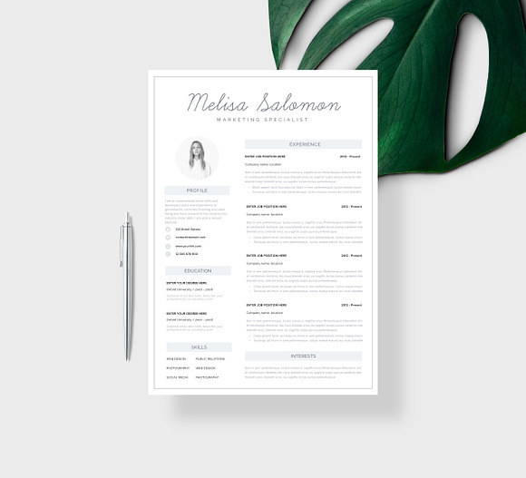 Resume Template 1, 2 page Melbourne in Resume Templates - product preview 1