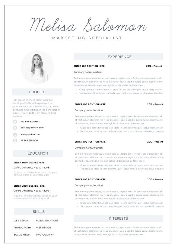 Resume Template 1, 2 page Melbourne in Resume Templates - product preview 2