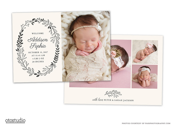 Birth Announcement Template CB084 in Card Templates - product preview 1