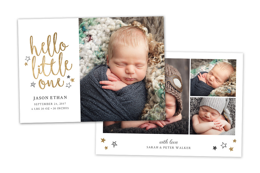 Birth Announcement Template CB085 in Card Templates - product preview 8