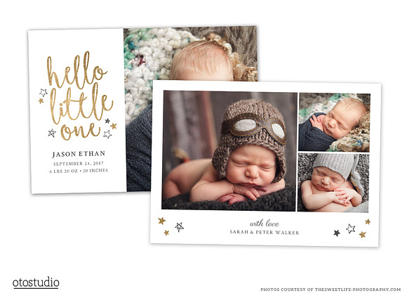 Birth Announcement Template CB085 in Card Templates - product preview 1