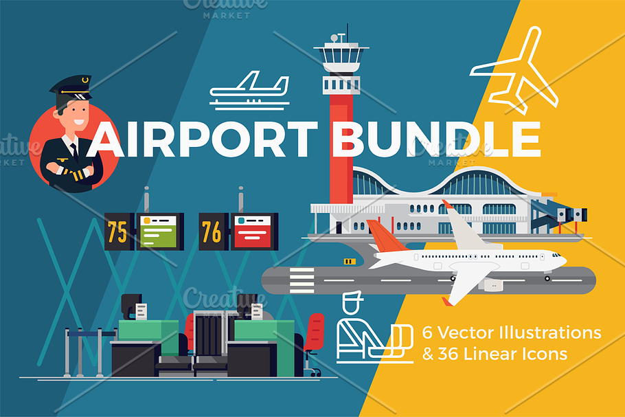 Airport & Travel Graphics Bundle in Illustrations - product preview 8