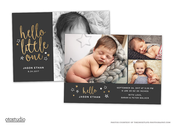 Birth Announcement Template CB086 in Card Templates - product preview 1
