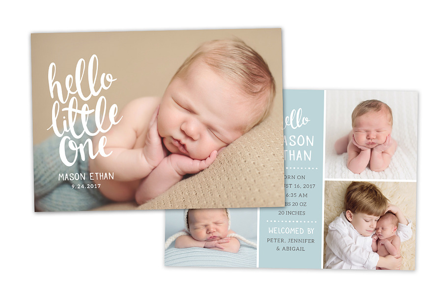 Birth Announcement Template CB088 in Card Templates - product preview 8