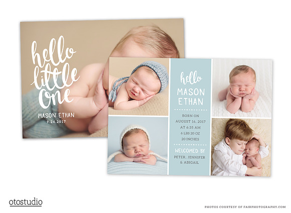 Birth Announcement Template CB088 in Card Templates - product preview 1